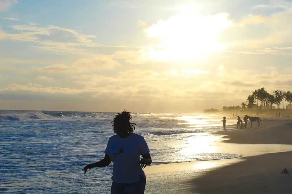 black woman on the beach
