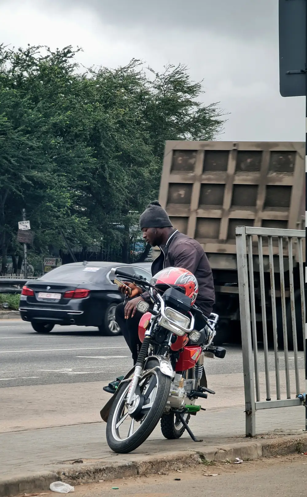 black man on a bike