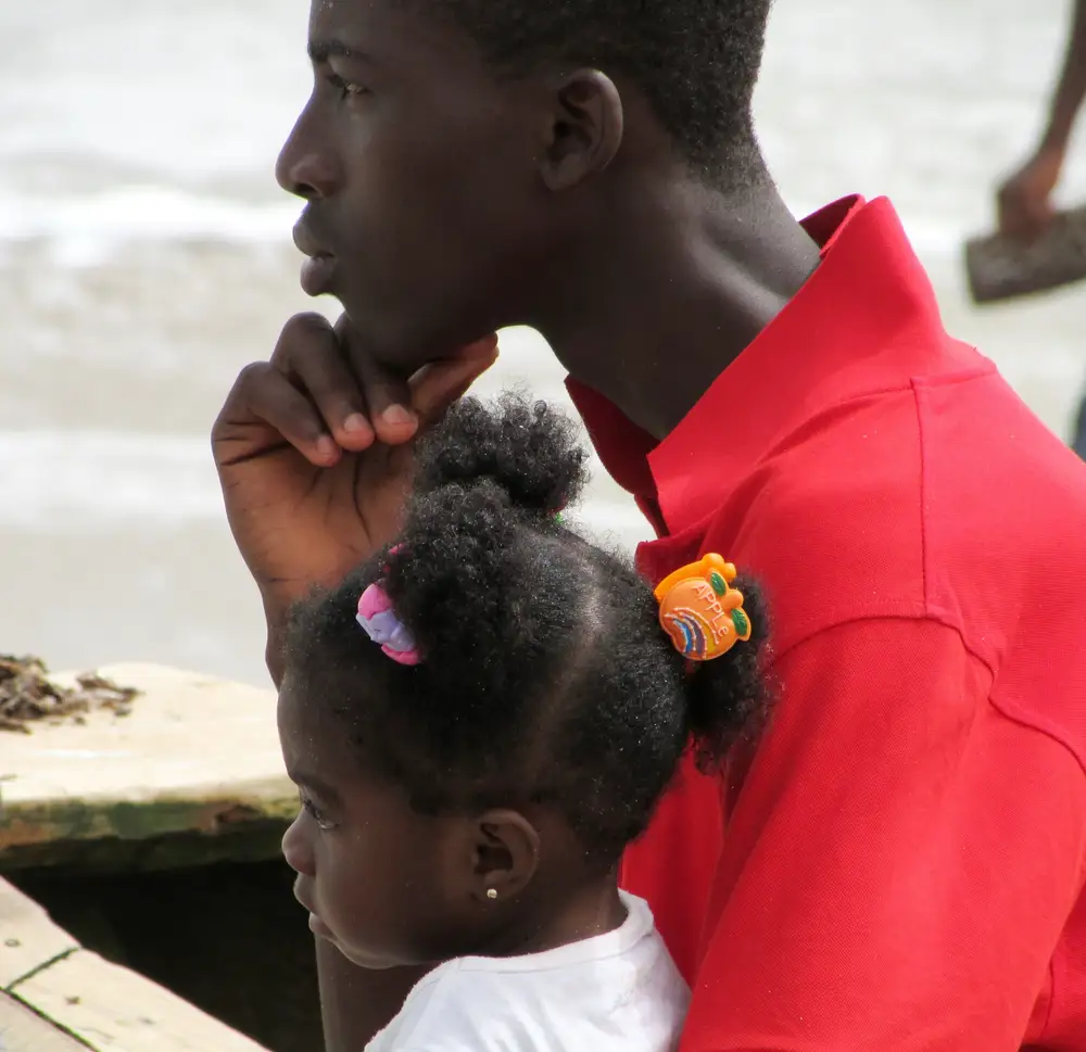 african teen with his sister