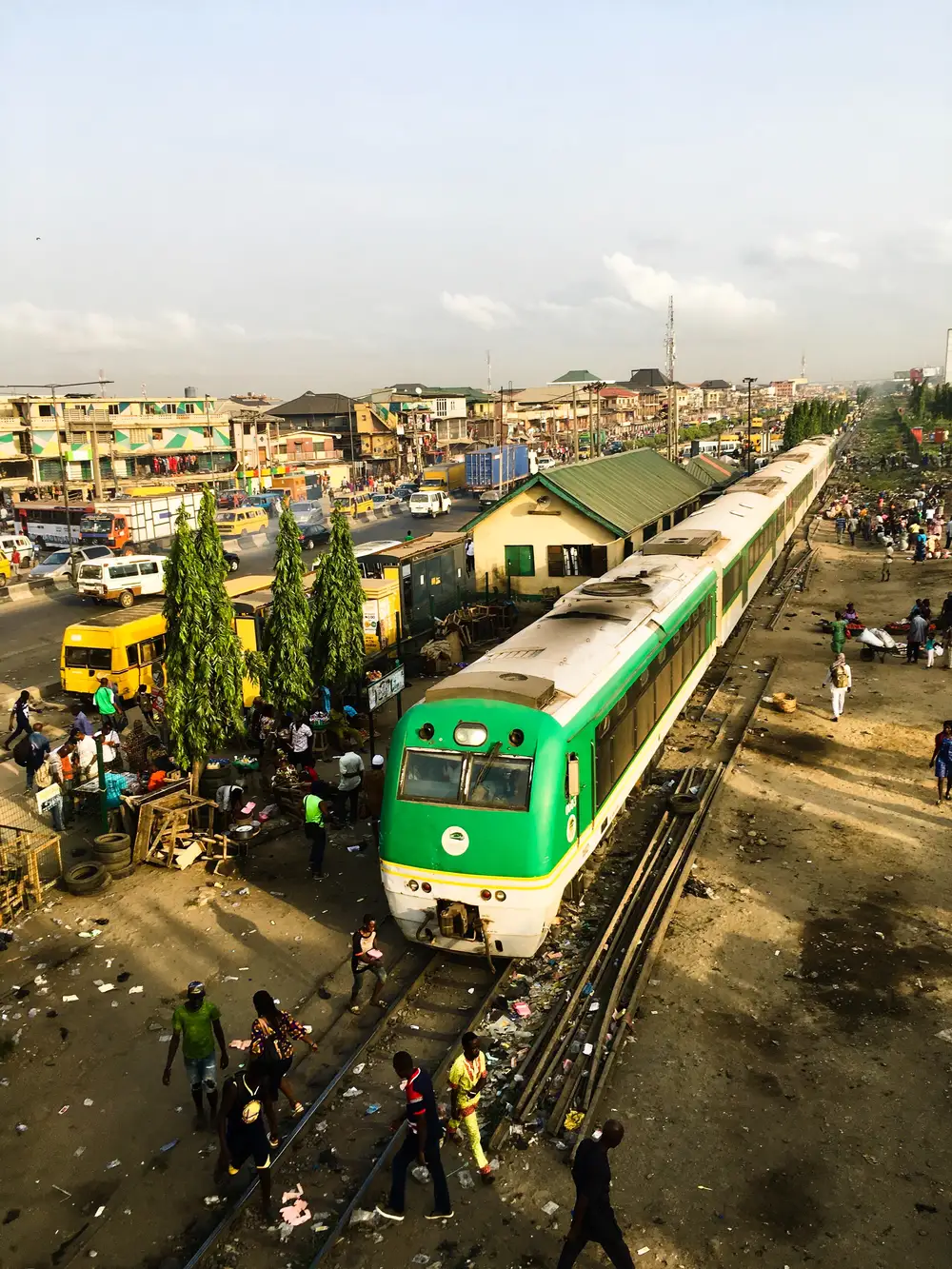 Abandoned train in Lagos slum