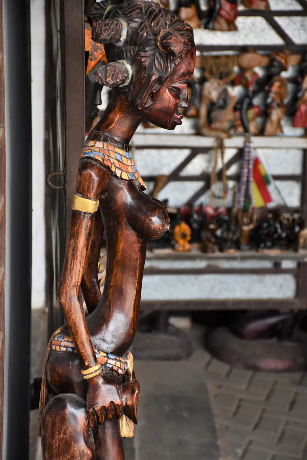 tall naked african lady statue
