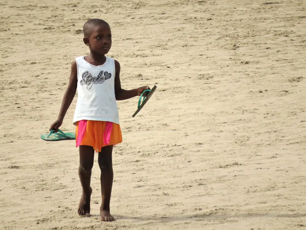 black child on the beach