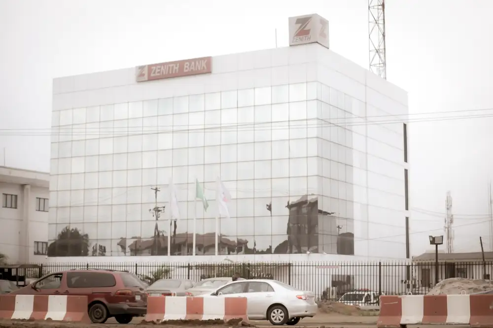 Front view of a Zenith bank branch in Lagos