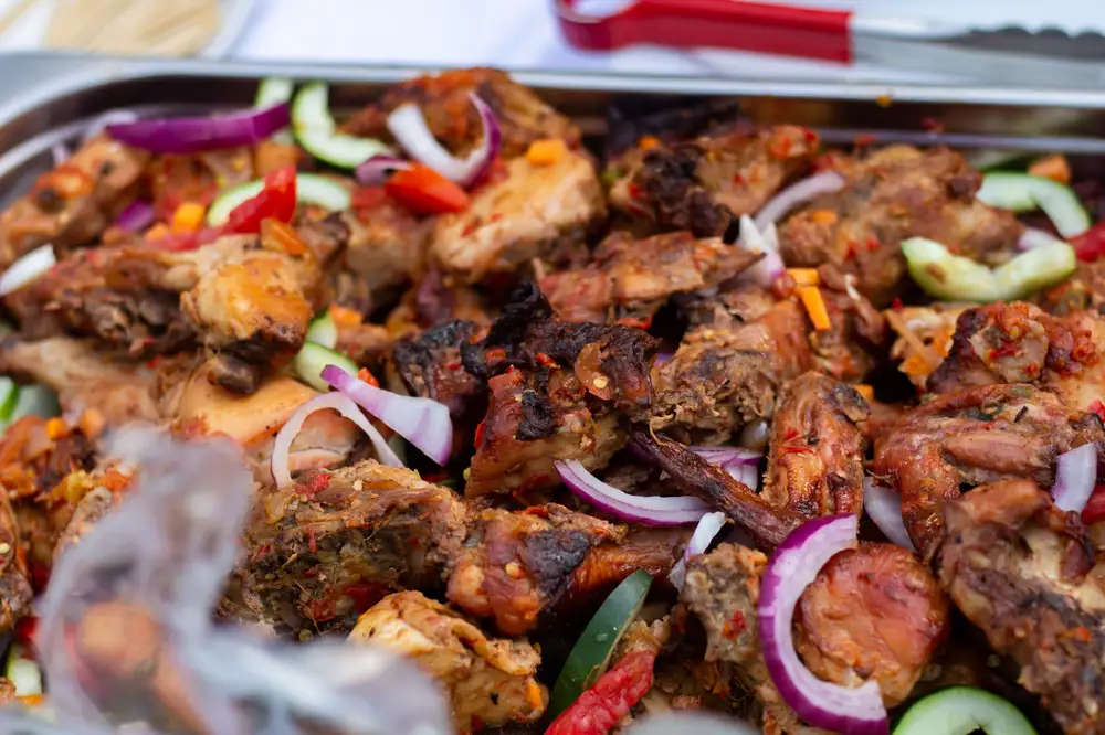 peppered goat meat called asun