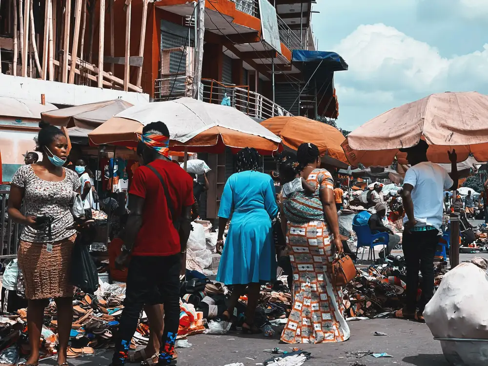 Clothes market in Accra
