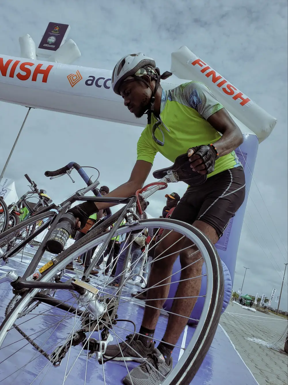 Black Happy African Cycler at Lagos City Marathon 2021