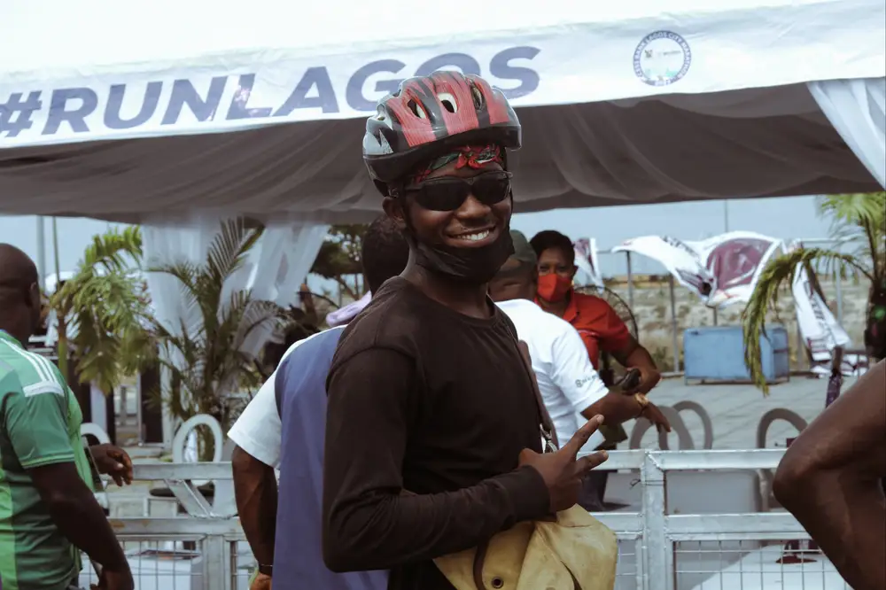 Black African Cycler at Lagos City Marathon 2021