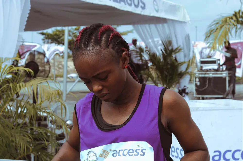Nigerian Female athlete at Lagos city Marathon