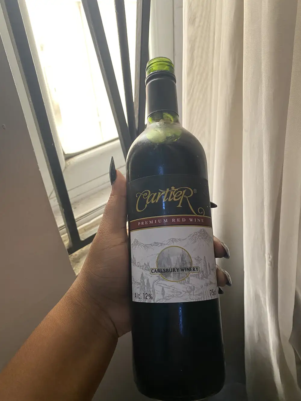 A bottle of red