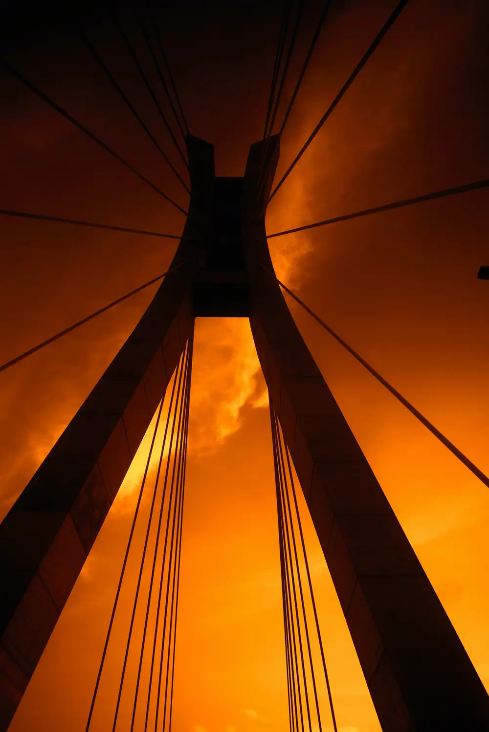 Sunset under the bridge