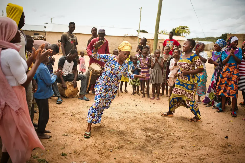 Dancing and drumming during the Kakube festival in the Sissala East Municipality of the Upper West Region.