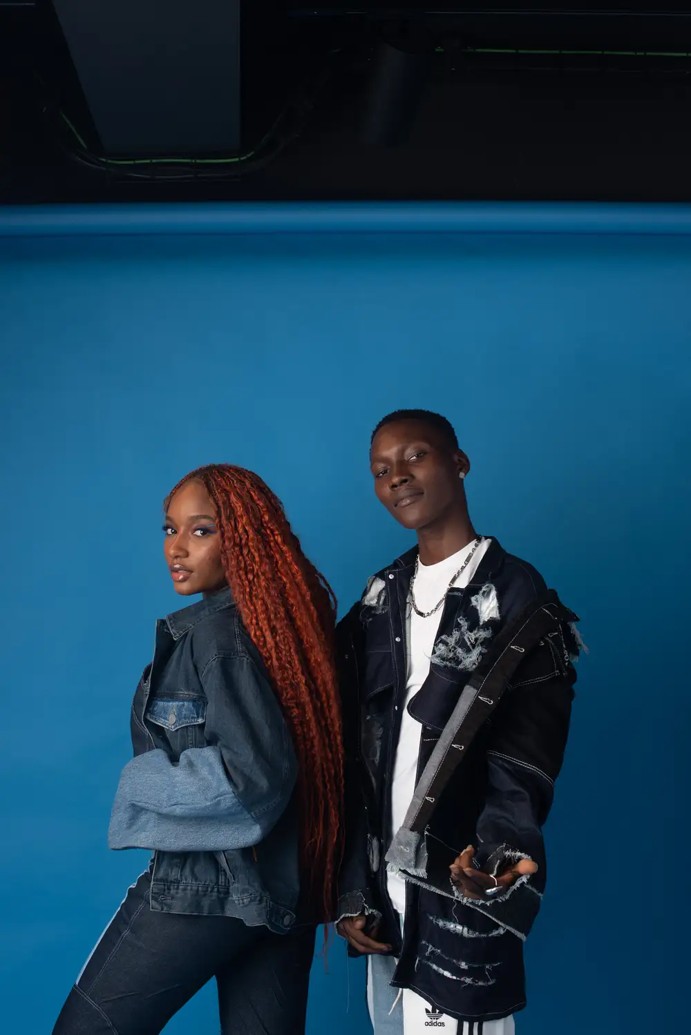 Nigerian Singers Zinoleesky and Arya Starr in Denim