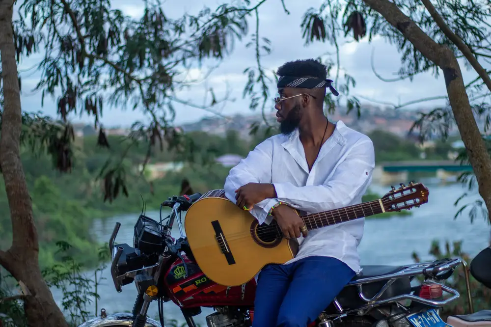 Musician playing guitar