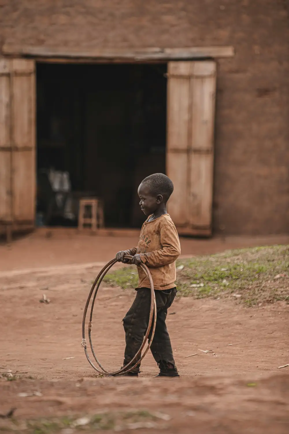 a young boy playing