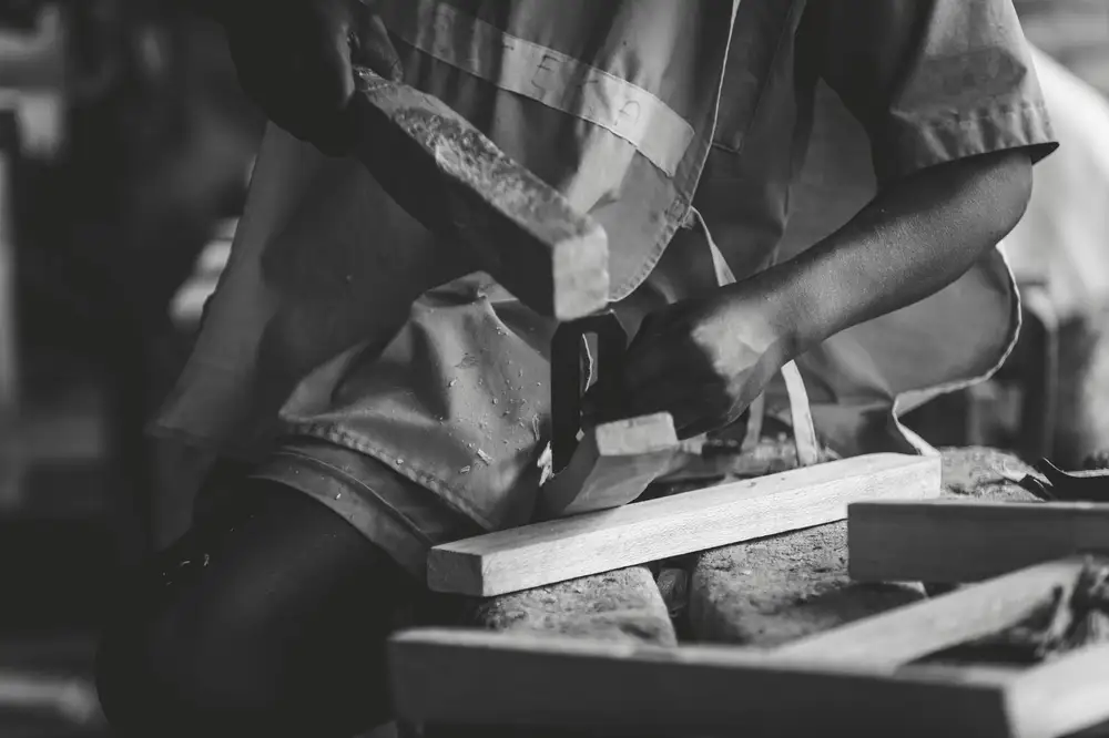a boy at work