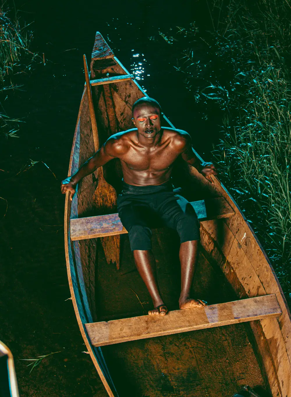man in a canoe