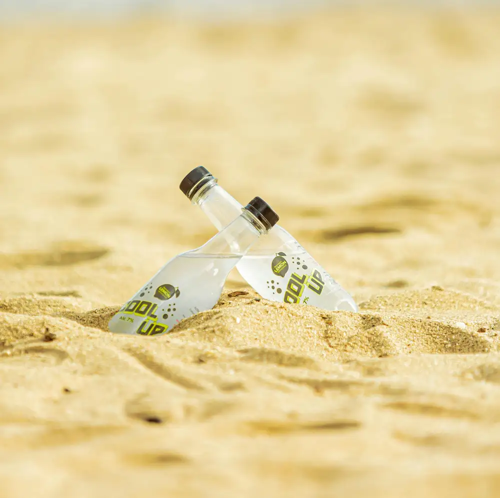 drinks on a beach sand