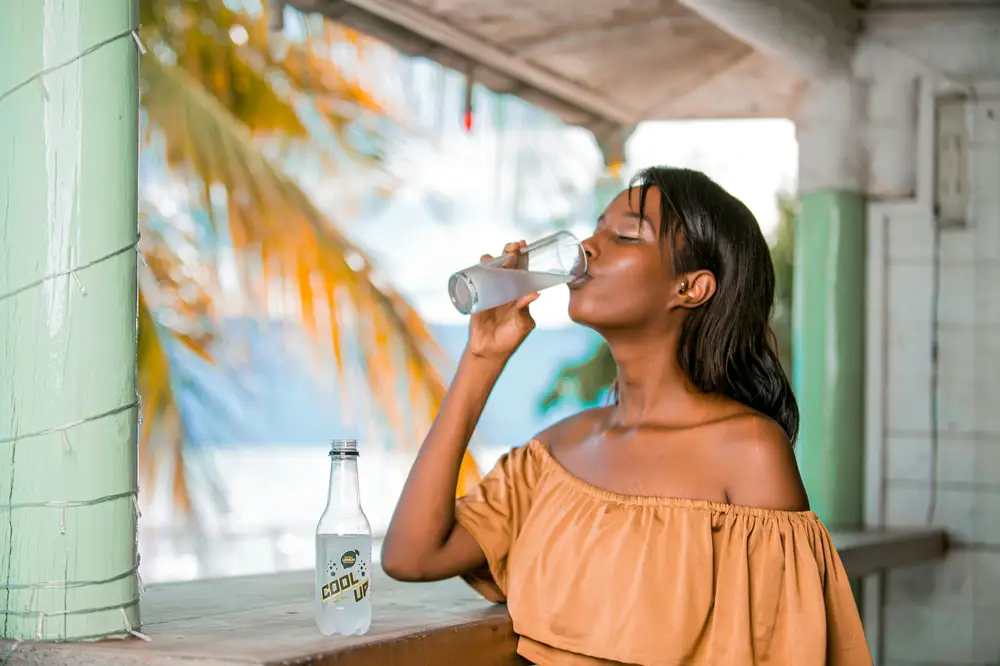 lady having a drink