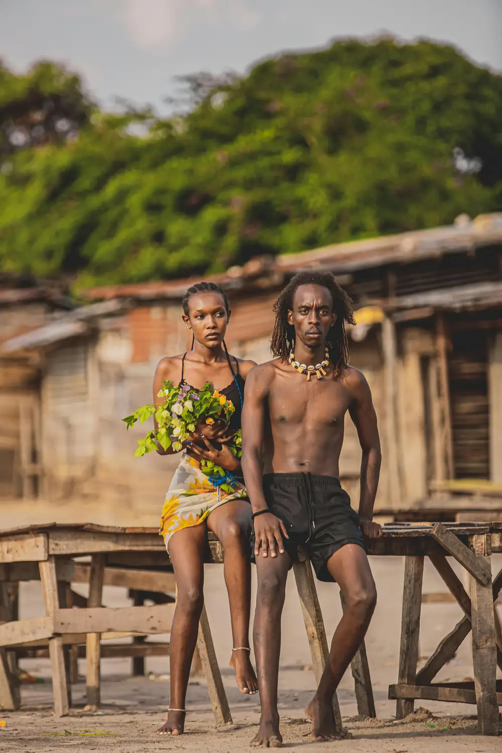 man and woman sitting