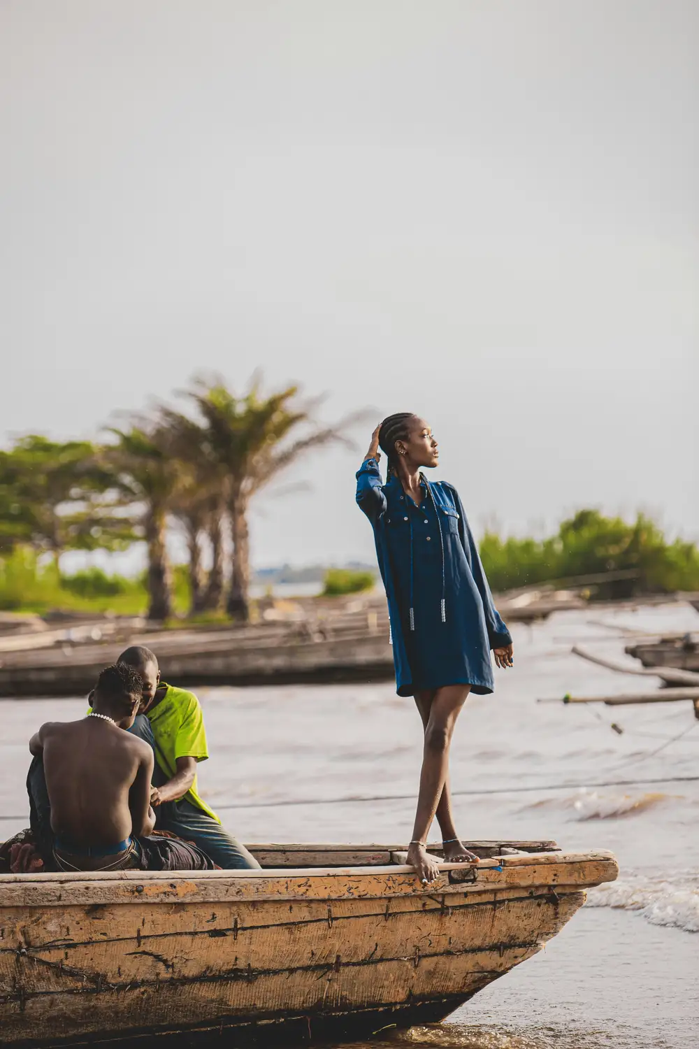 lady posing by the water