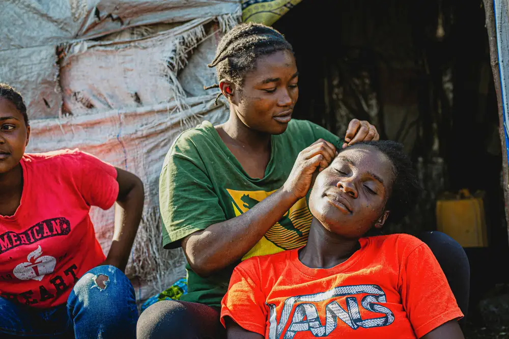 a woman making hair