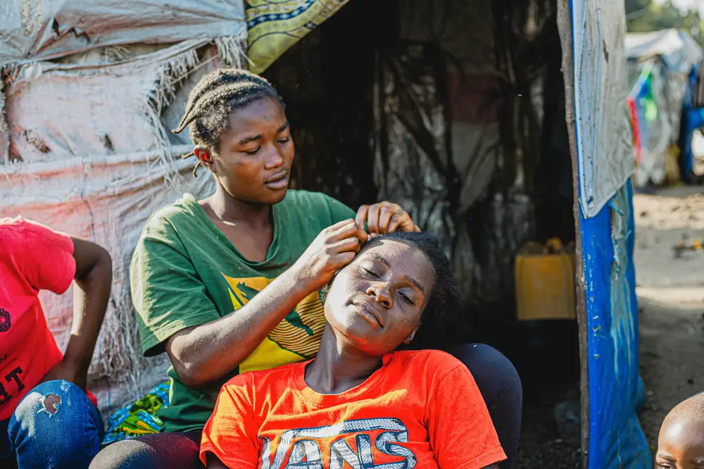 a woman making hair