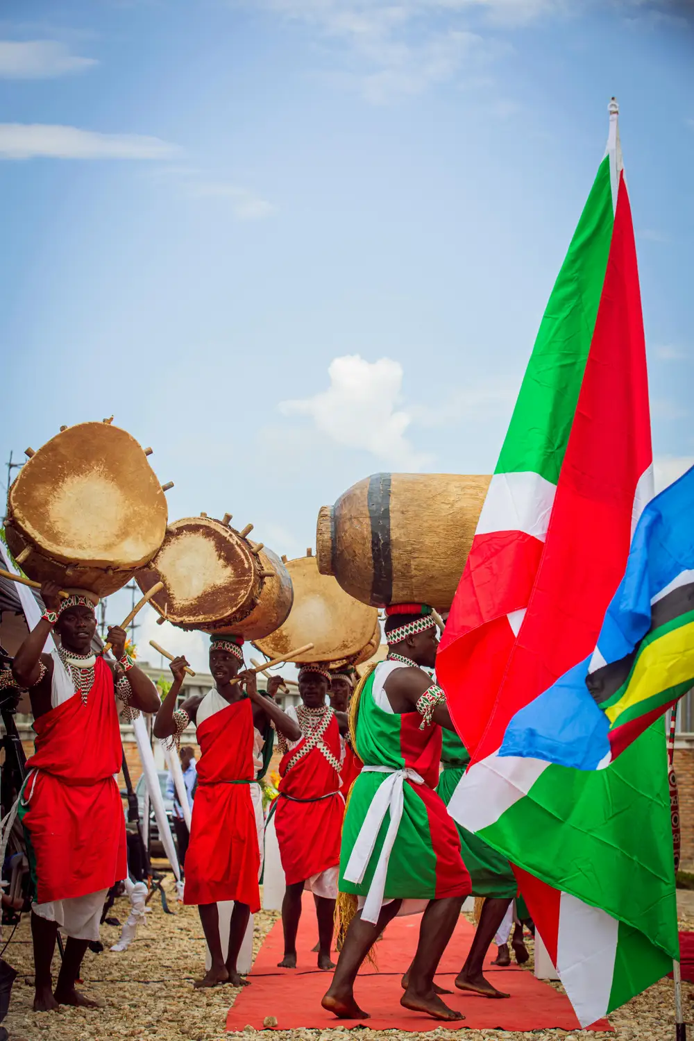 drumers and dancers performing