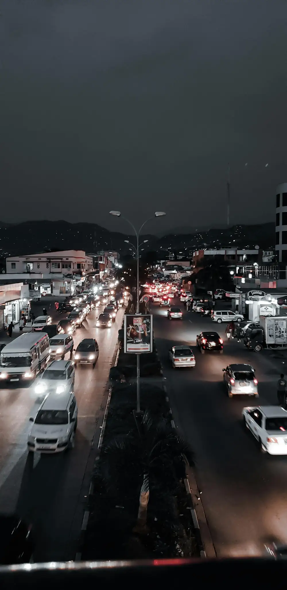 cars moving at night