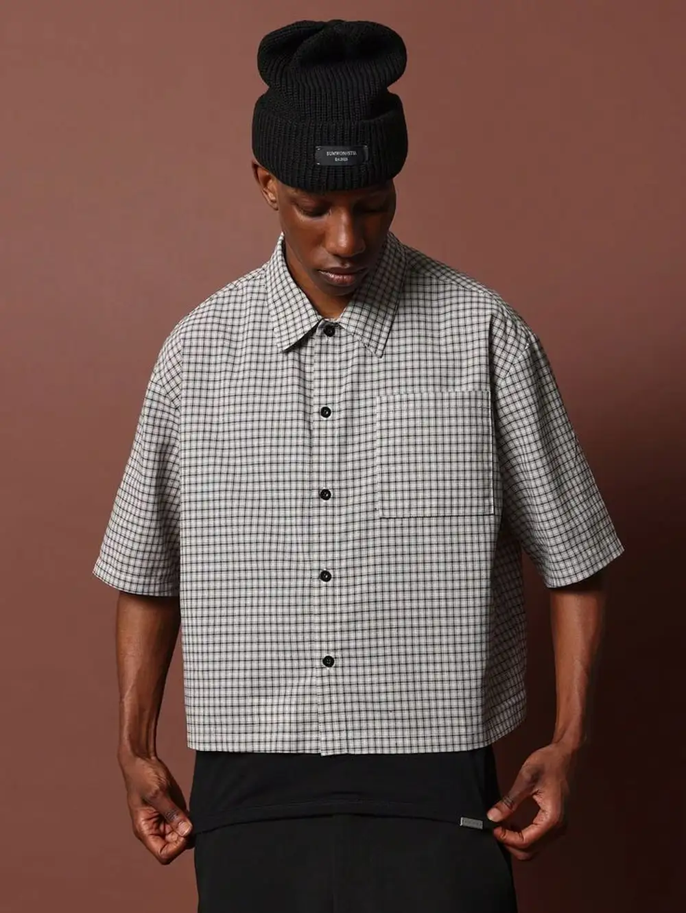 Male wearing cropped shirt