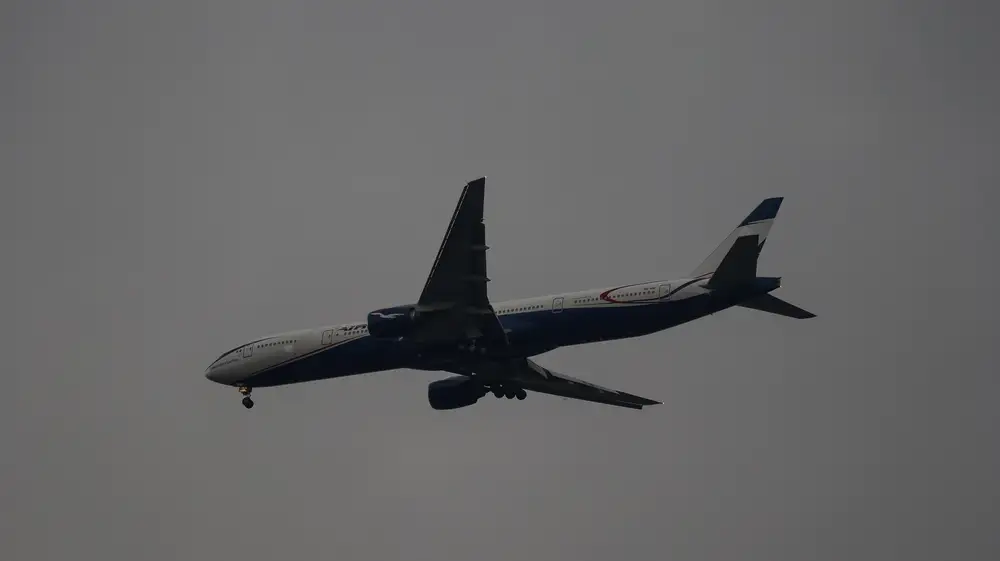 Aircraft descent into Lagos International Airport
